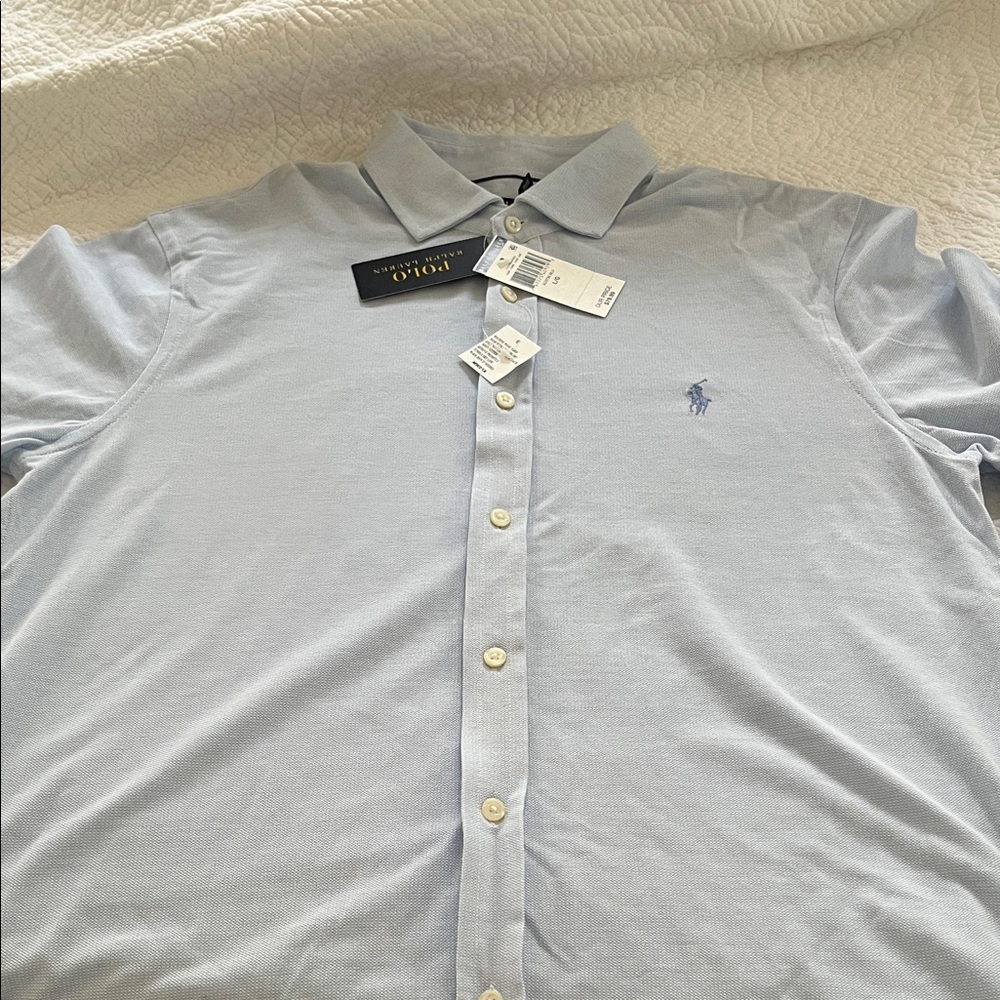 Polo by Ralph Lauren Men's Sky Blue Button Down Shirt
